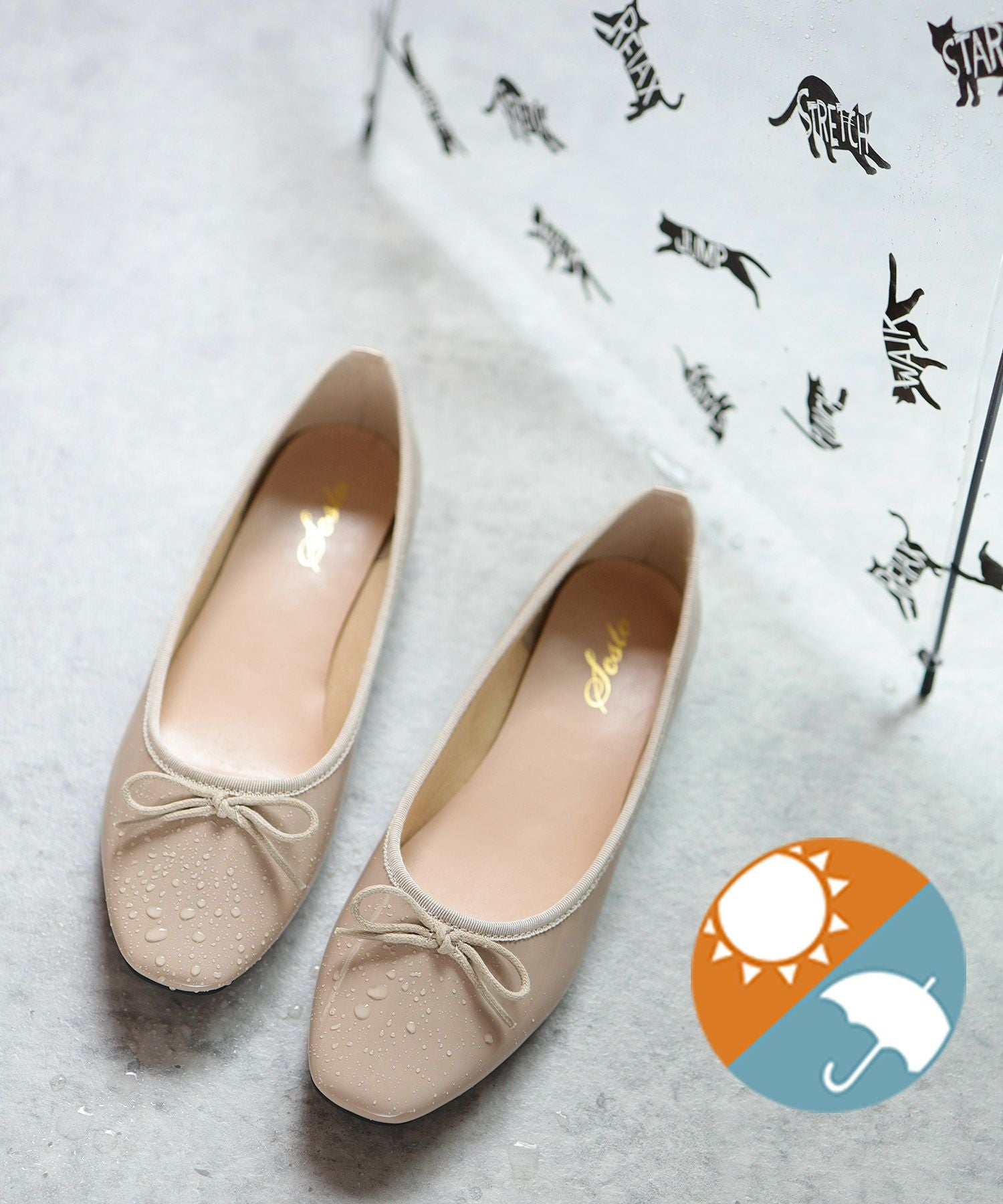 生活防水!晴雨兼用バレエシューズ/レインシューズ/レインパンプス 一部4月中旬・5月中旬入荷予定