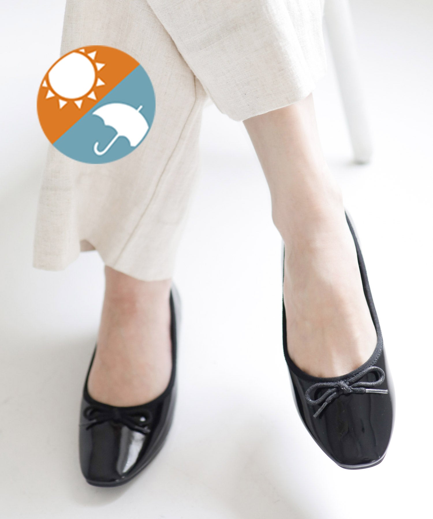 生活防水！晴雨兼用バレエシューズ/レインシューズ/レインパンプス 一部4月中旬・5月中旬入荷予定