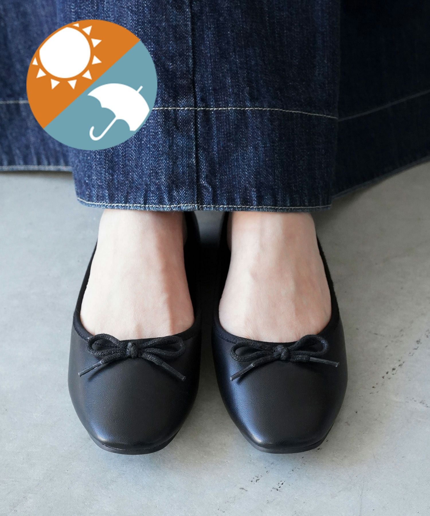 生活防水！晴雨兼用バレエシューズ/レインシューズ/レインパンプス 一部4月中旬・5月中旬入荷予定