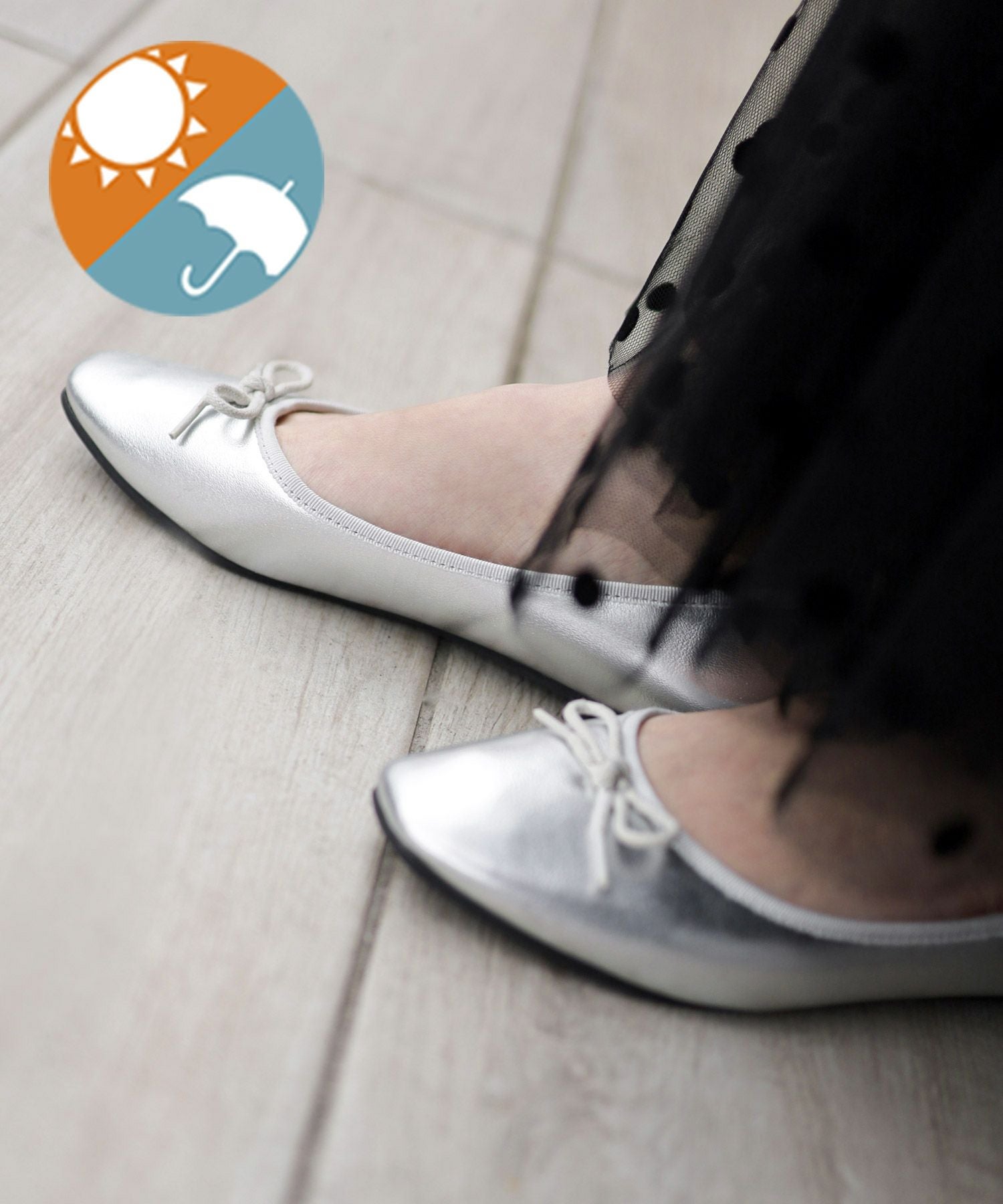 生活防水!晴雨兼用バレエシューズ/レインシューズ/レインパンプス 一部4月中旬・5月中旬入荷予定