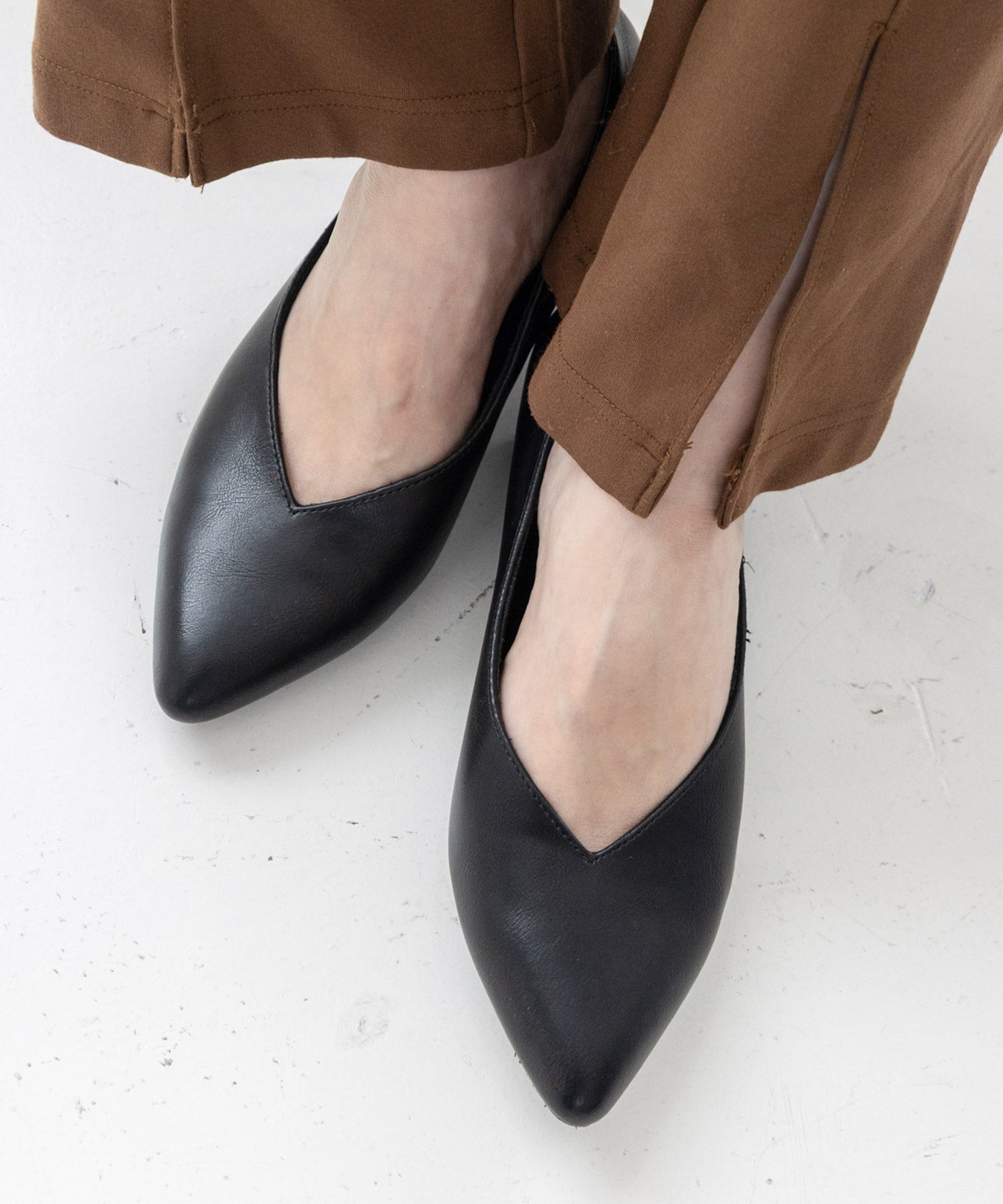 生活防水！晴雨兼用Vカットローヒールポインテッドトゥパンプス/レインシューズ/レインパンプス 一部5月下旬入荷予定