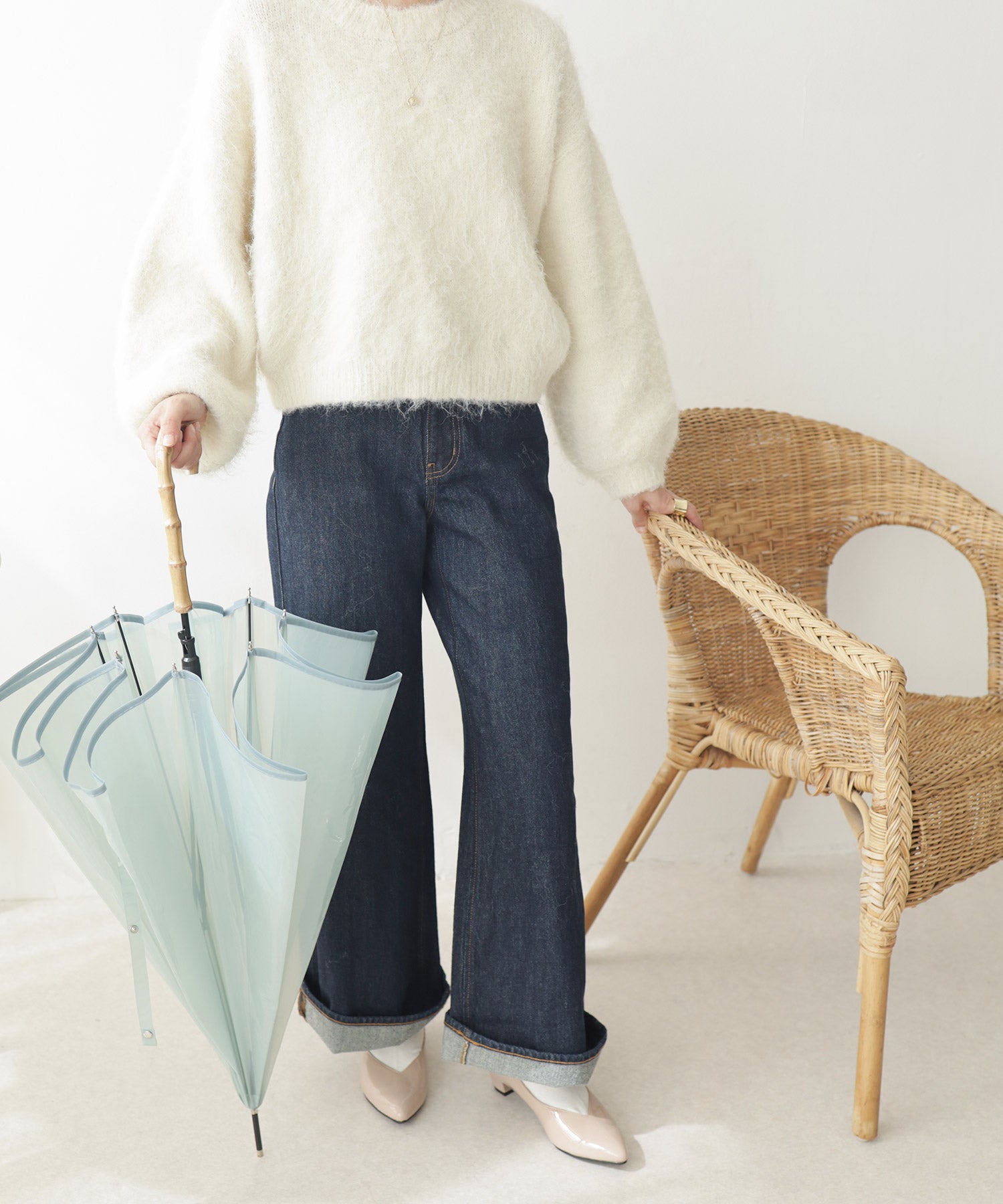 生活防水!晴雨兼用Vカットローヒールポインテッドトゥパンプス/レインシューズ/レインパンプス 一部5月下旬入荷予定