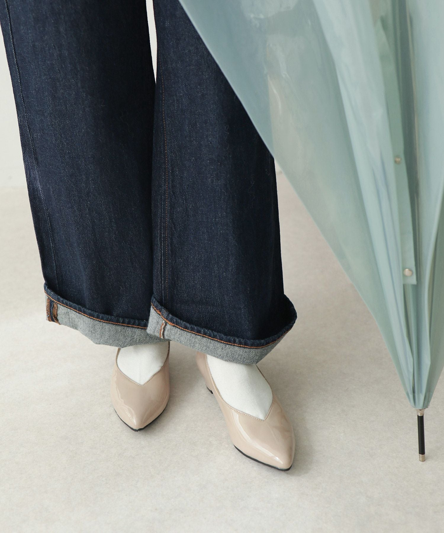 生活防水！晴雨兼用Vカットローヒールポインテッドトゥパンプス/レインシューズ/レインパンプス 一部3月下旬入荷予定