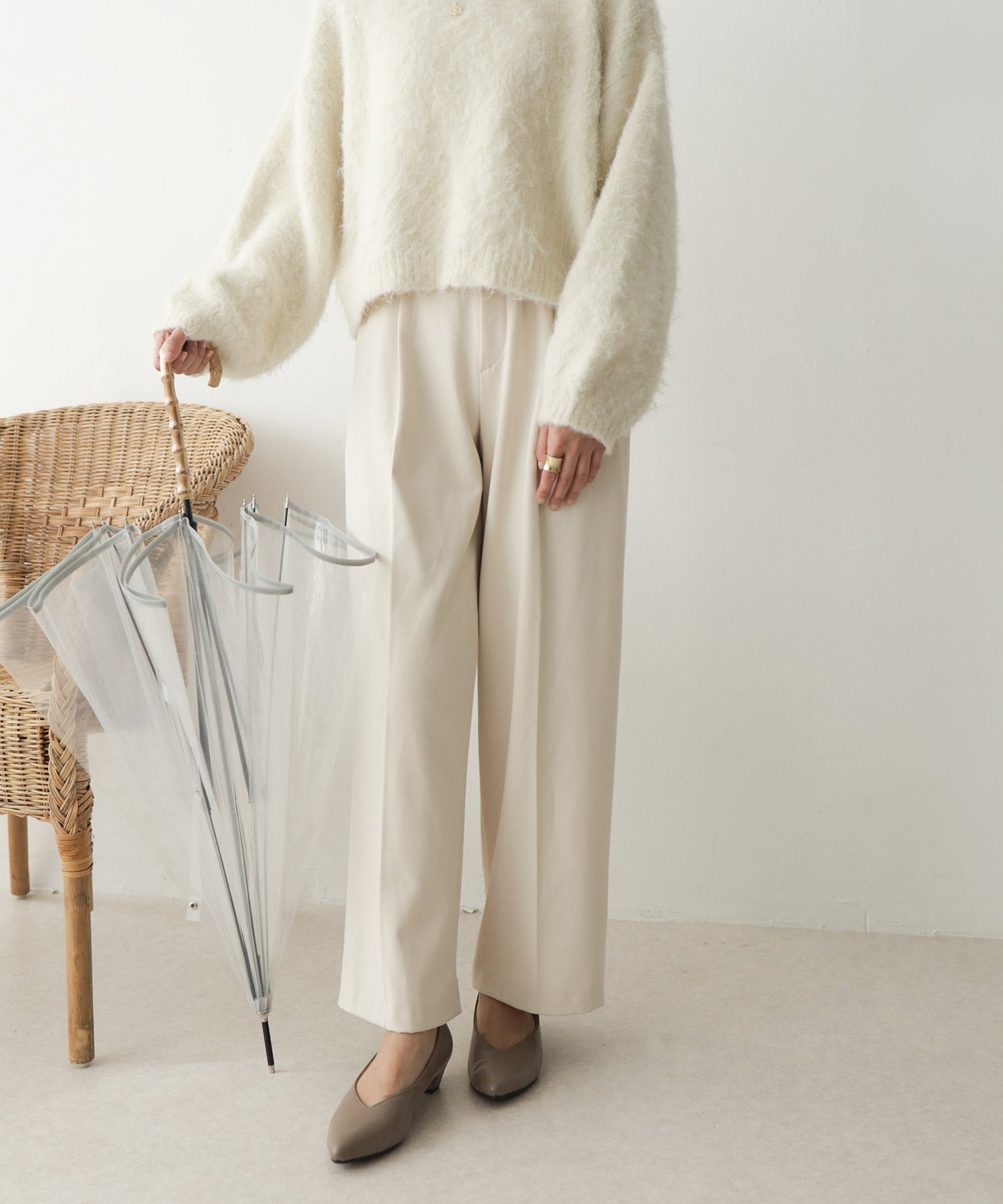 生活防水！晴雨兼用Vカットローヒールポインテッドトゥパンプス/レインシューズ/レインパンプス 一部5月下旬入荷予定