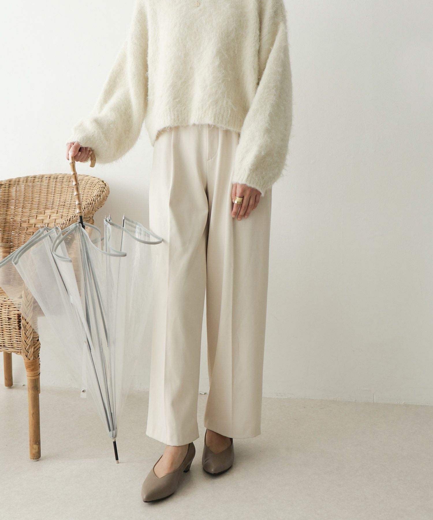 生活防水!晴雨兼用Vカットローヒールポインテッドトゥパンプス/レインシューズ/レインパンプス 一部3月下旬入荷予定