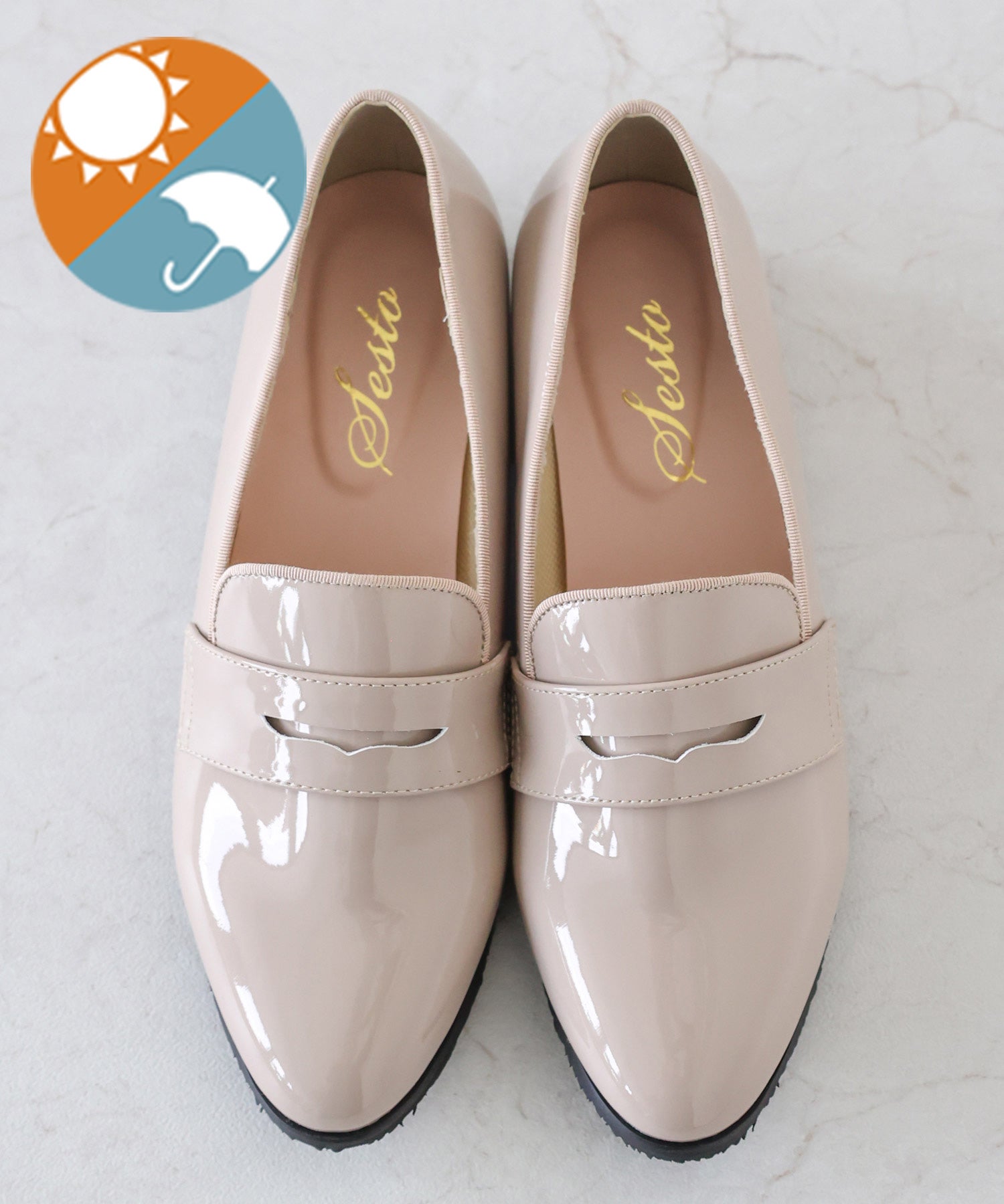 生活防水！晴雨兼用コインローファーパンプス/レインシューズ/レインパンプス