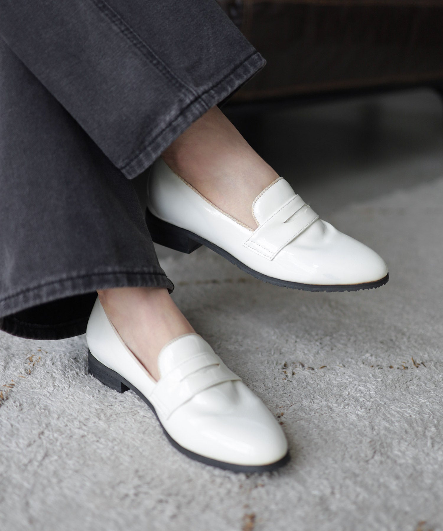 生活防水！晴雨兼用コインローファーパンプス/レインシューズ/レインパンプス