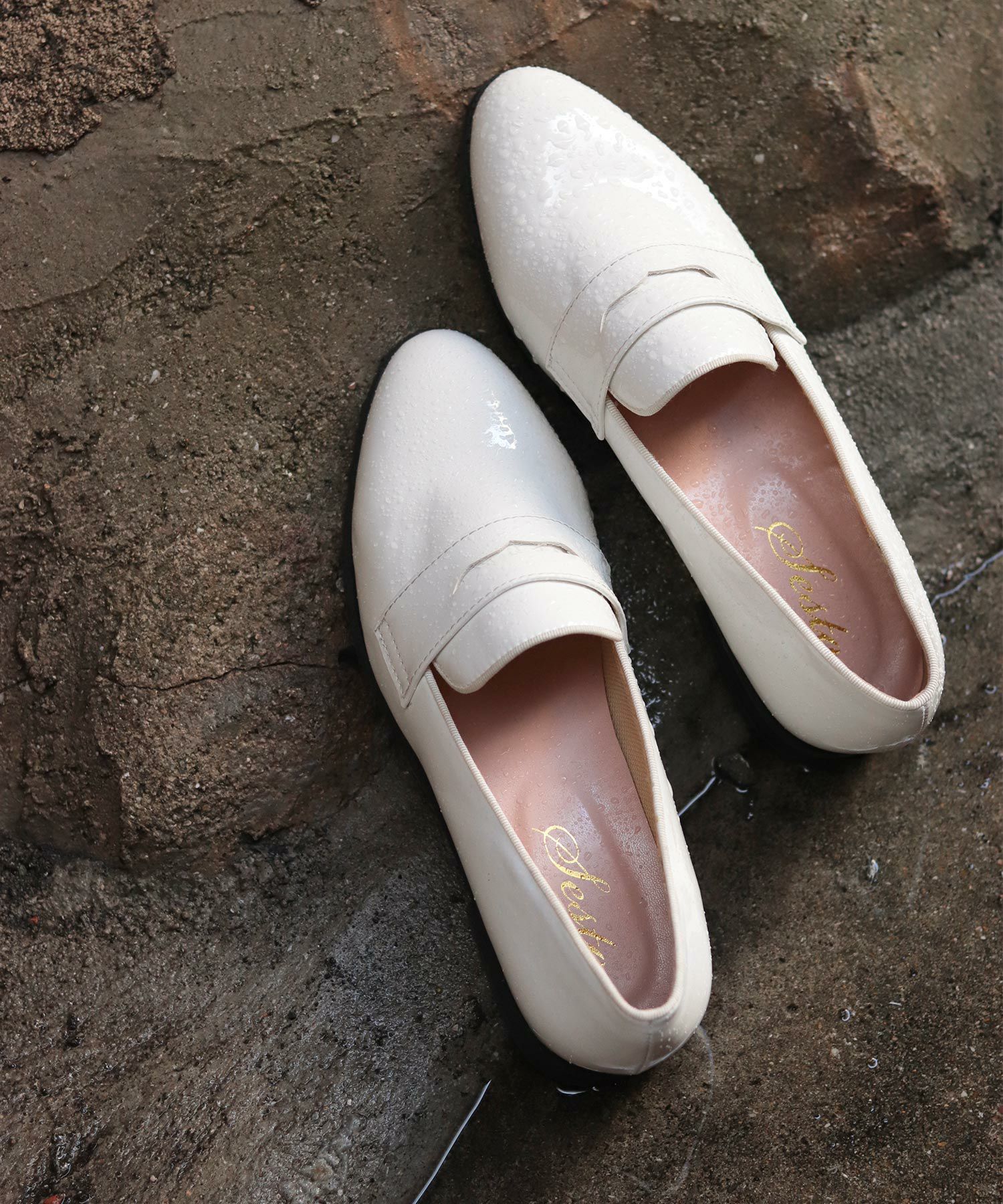 生活防水！晴雨兼用コインローファーパンプス/レインシューズ/レイン