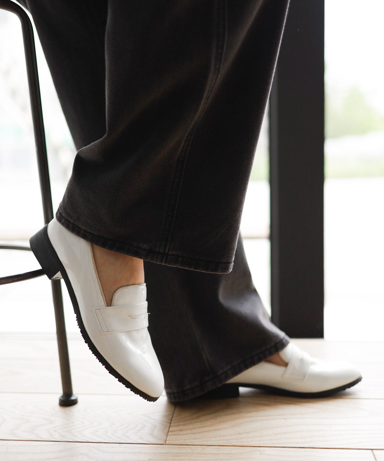 生活防水！晴雨兼用コインローファーパンプス/レインシューズ/レインパンプス