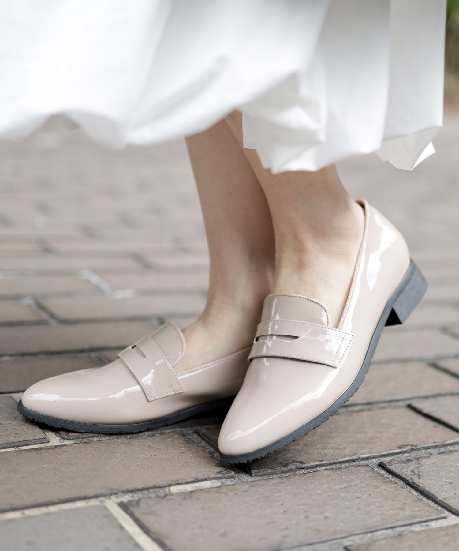 生活防水！晴雨兼用コインローファーパンプス/レインシューズ/レインパンプス