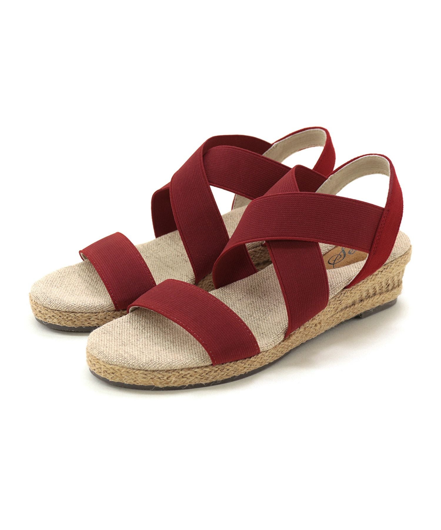 ゴムでフィットするので靴ズレしにくい4cmヒールゴムフィットサンダル