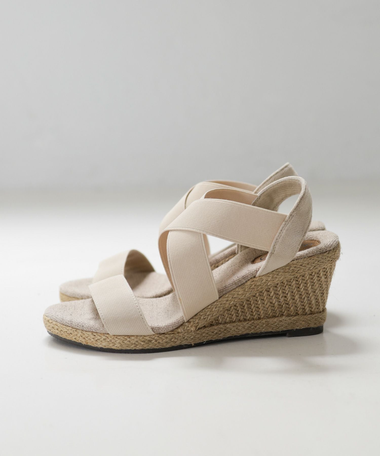 7cmヒールゴムフィットサンダル