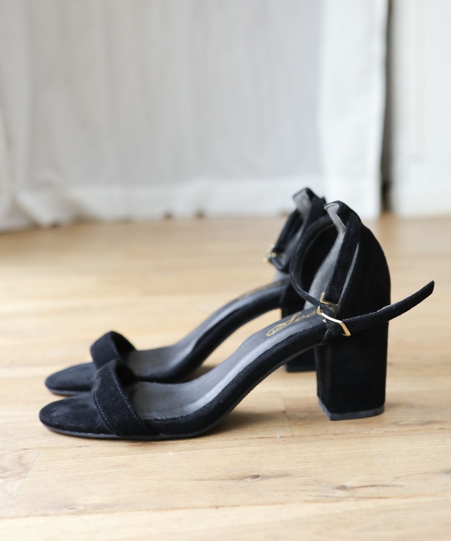 6.5cmチャンキーヒールのワンストラップサンダル/ふわふわクッションインソールと屈曲するアウトソールで機能性バツグン 一部3月末頃入荷予定