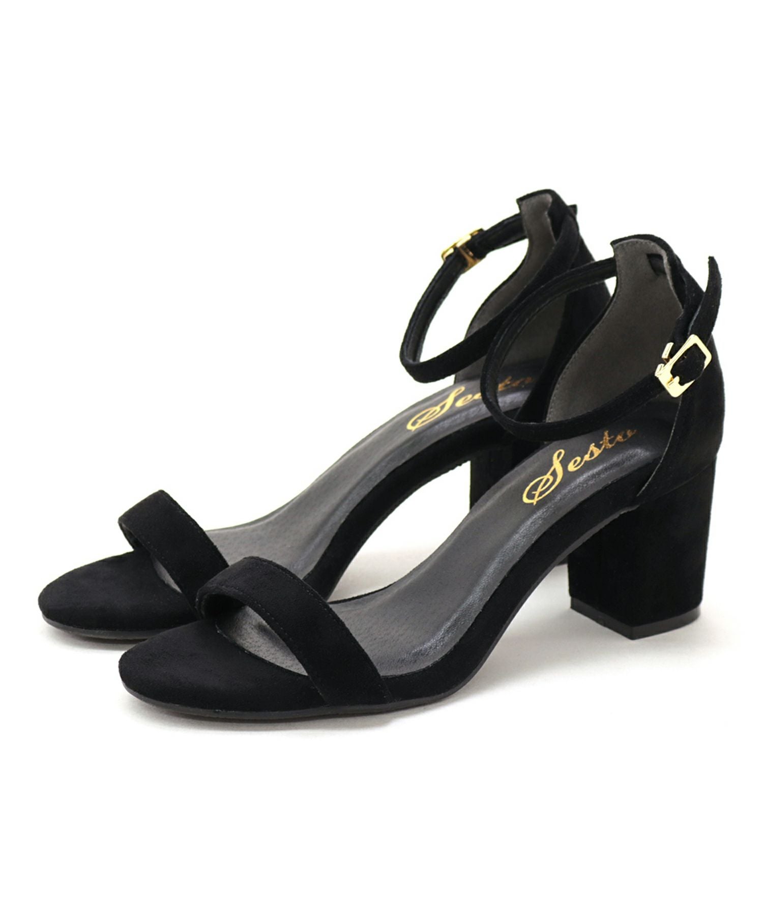 6.5cmチャンキーヒールのワンストラップサンダル/ふわふわクッションインソールと屈曲するアウトソールで機能性バツグン 一部3月末頃入荷予定