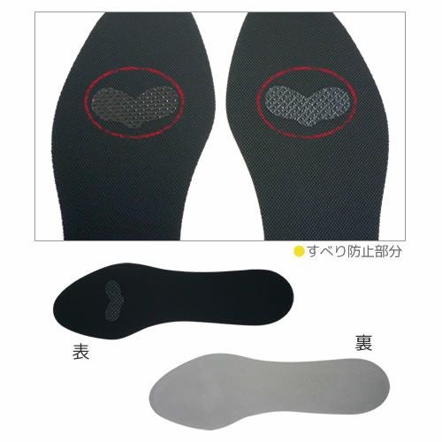 クッションタイプインソール【ノンスリップ楽歩】【返品・交換不可】【4個までゆうパケット可】