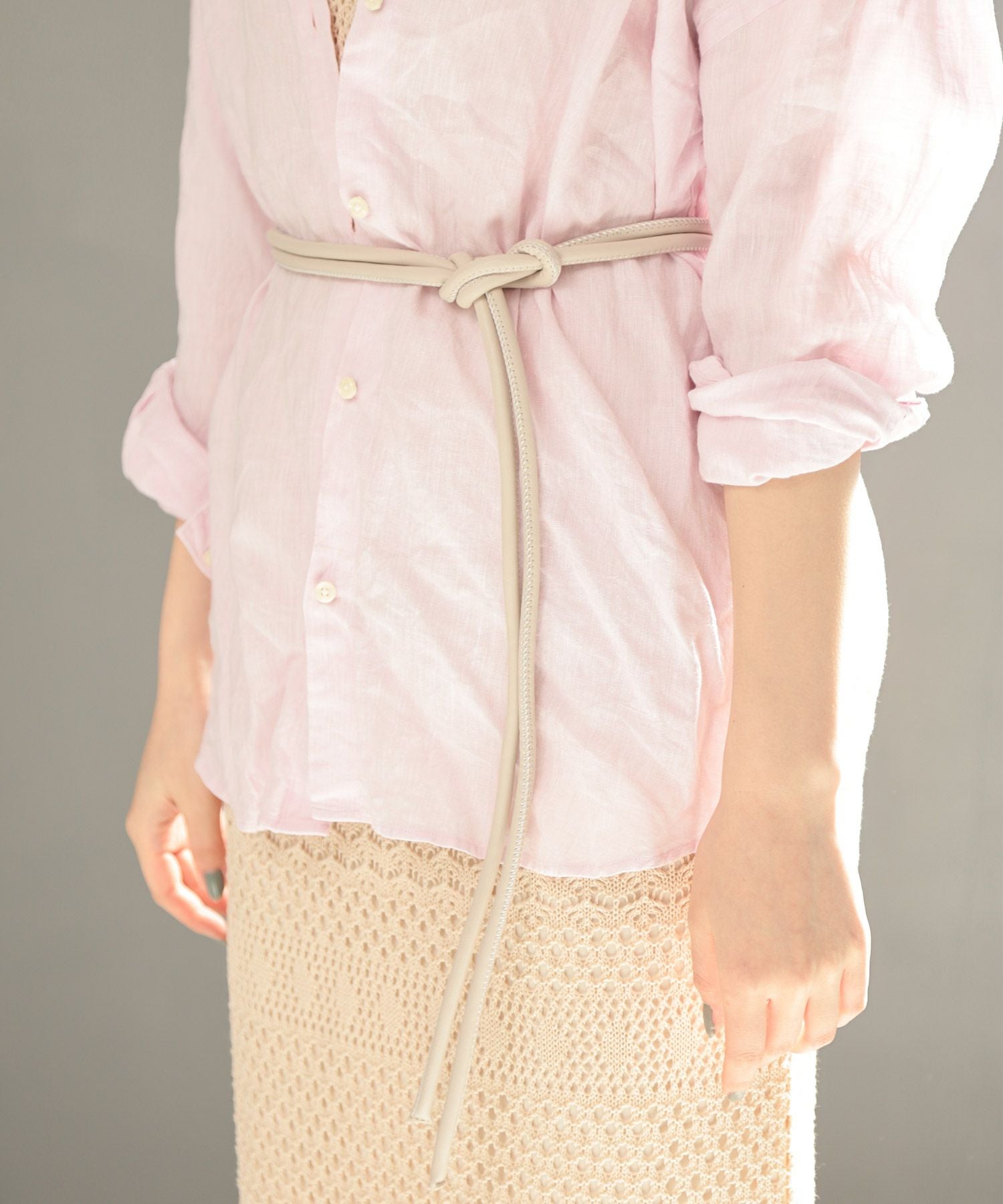 レザー調丸紐のロープノットベルト【3点までゆうパケット可】