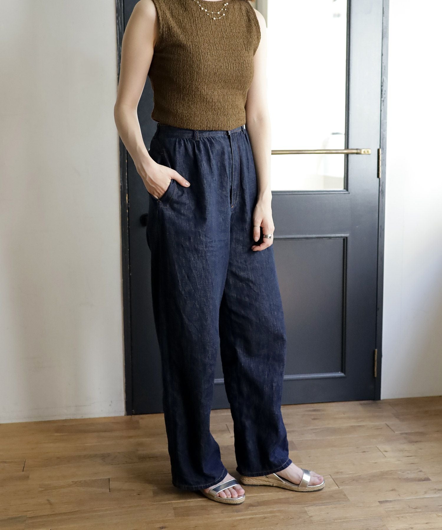 ローヒールウエッジソールサンダル/リラックスサンダル