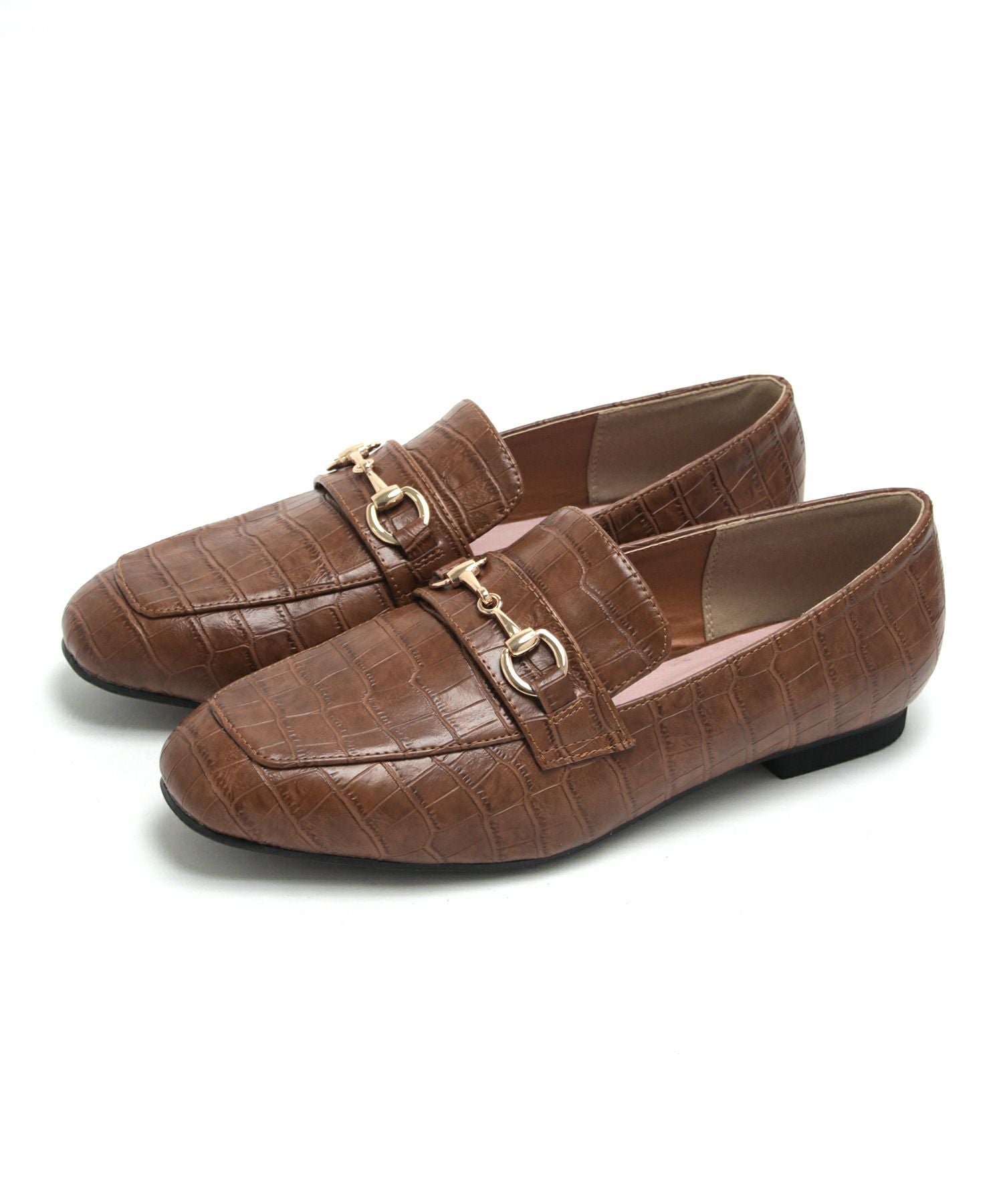 【4E幅広・大きいサイズ】スクエアトゥビット付きローファー ▲返品不可