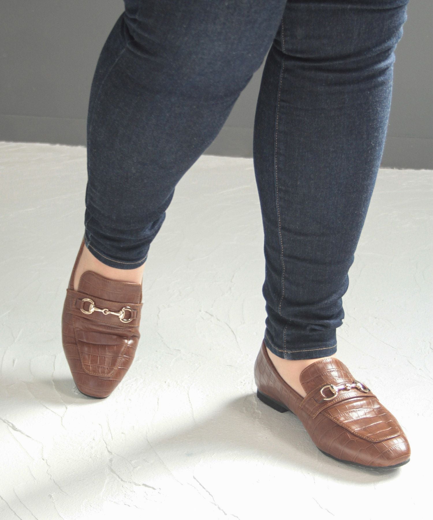 【4Ｅ幅広・大きいサイズ】スクエアトゥビット付きローファー ▲返品不可