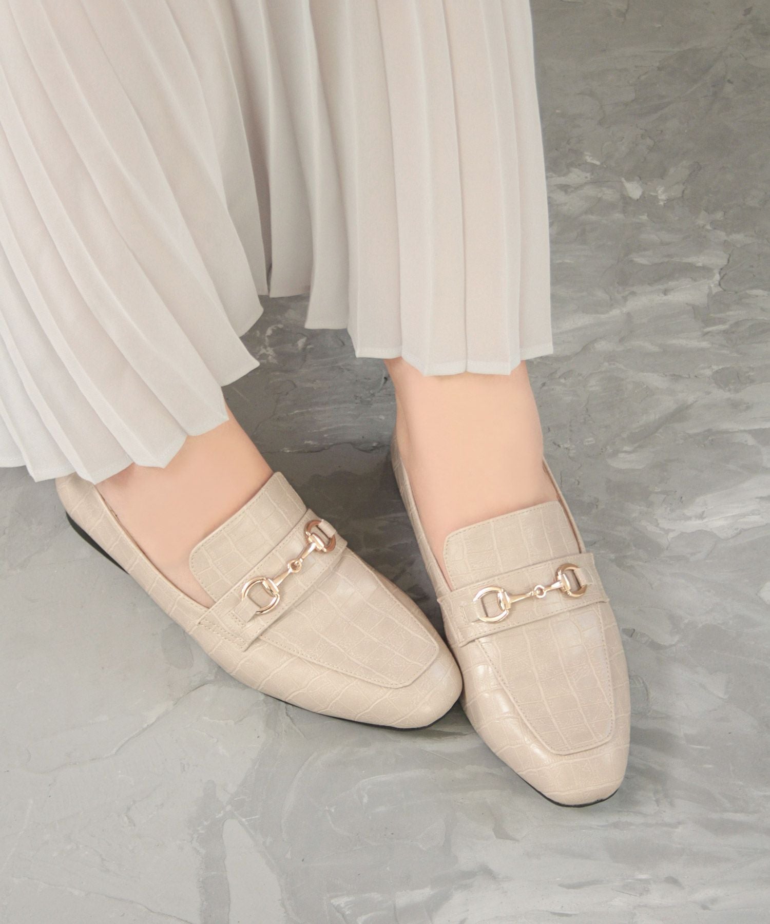 【4Ｅ幅広・大きいサイズ】スクエアトゥビット付きローファー ▲返品不可