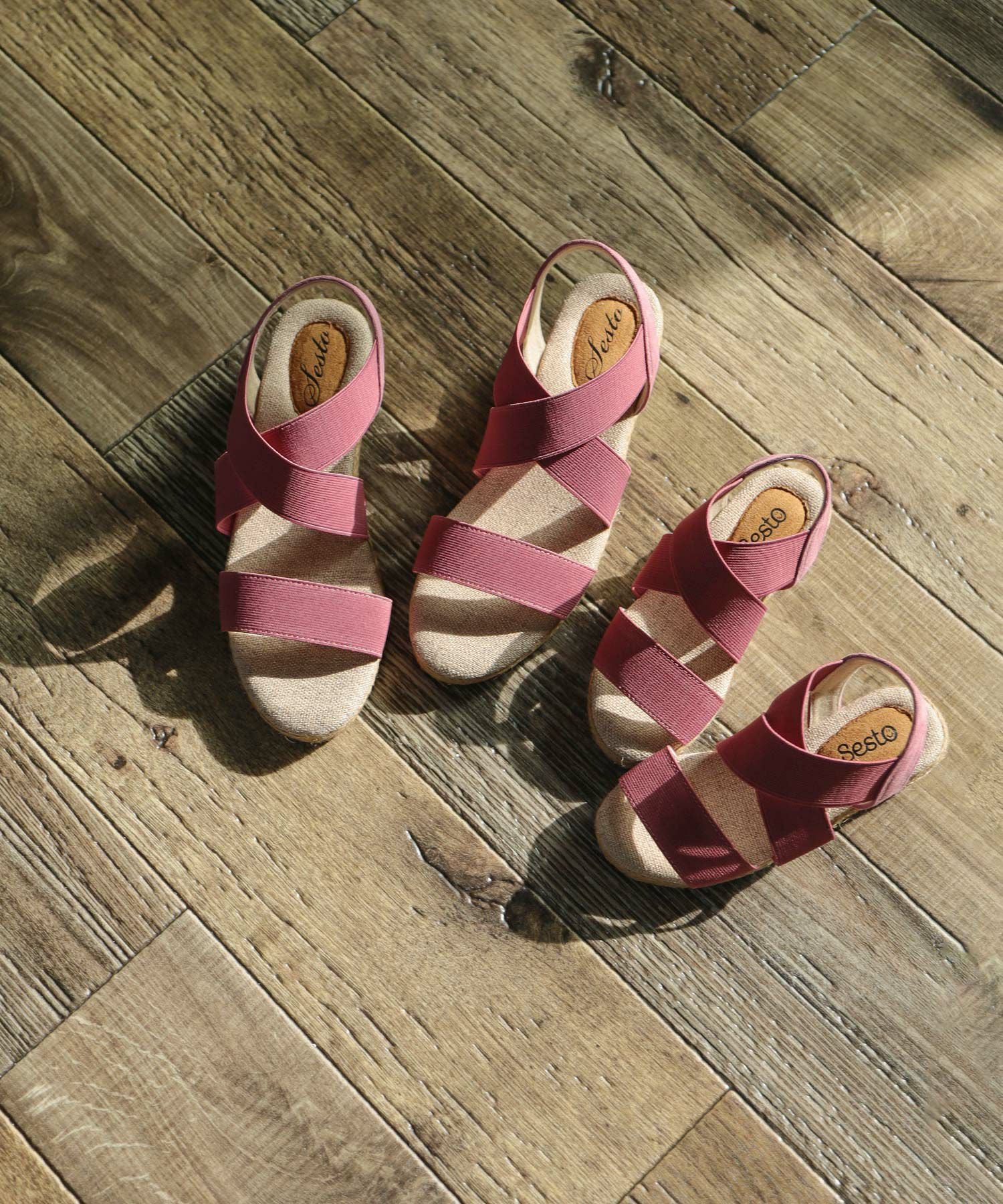 【SESTOキッズ】ママとお揃い!ゴムフィットサンダル