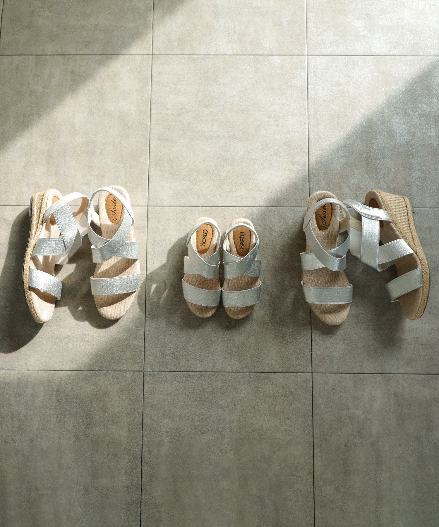 【SESTOキッズ】ママとお揃い!ゴムフィットサンダル