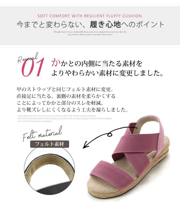 【SESTOキッズ】ママとお揃い!ゴムフィットサンダル