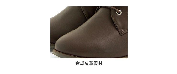 【3Ｅ幅広・大きいサイズ】シンプルレースアップブーツ▲返品交換不可