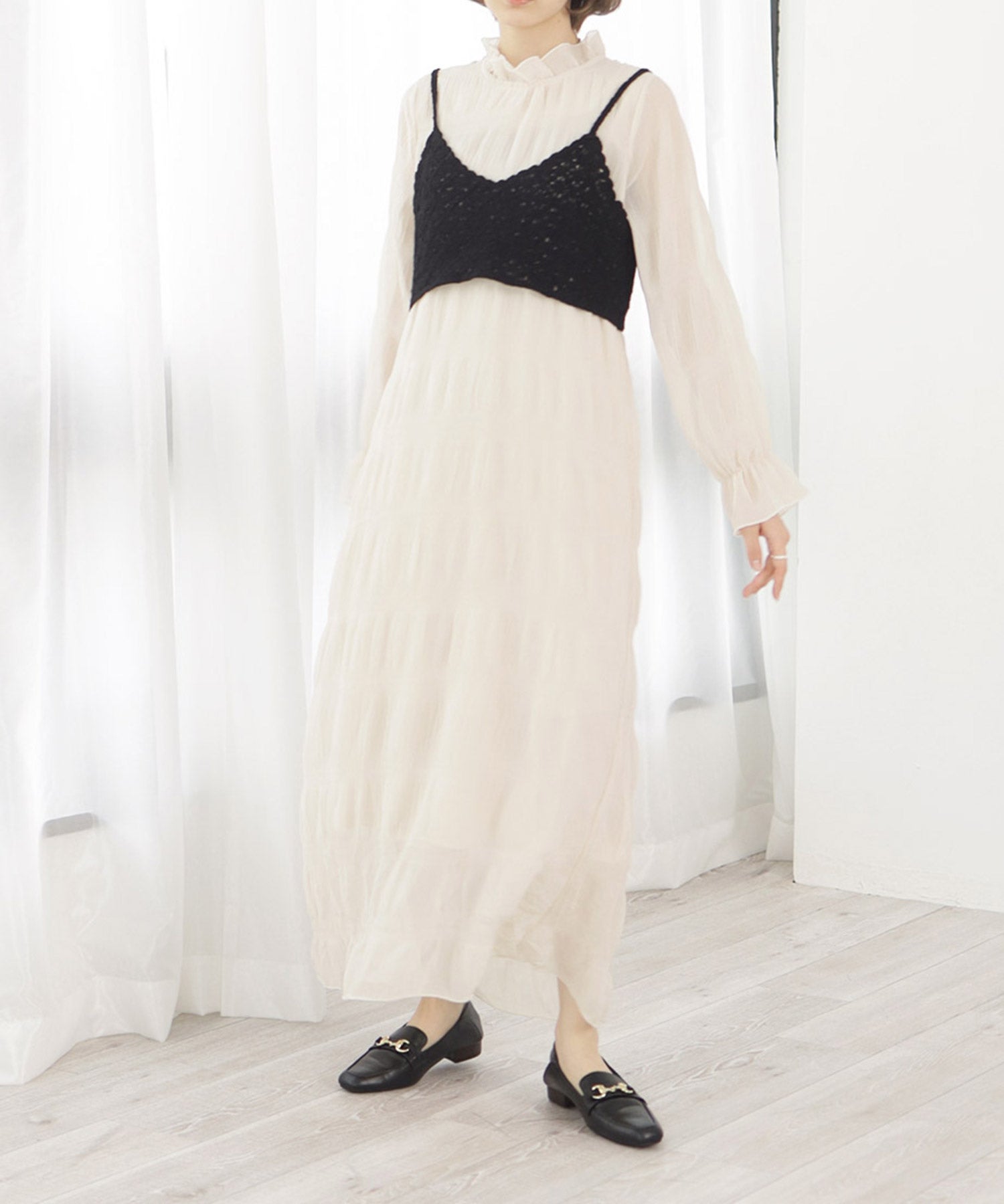 かかとが踏めてバブーシュにもなる!ウッドヒールのスクエアトゥトラッドローファーパンプス 一部5月中旬入荷予定