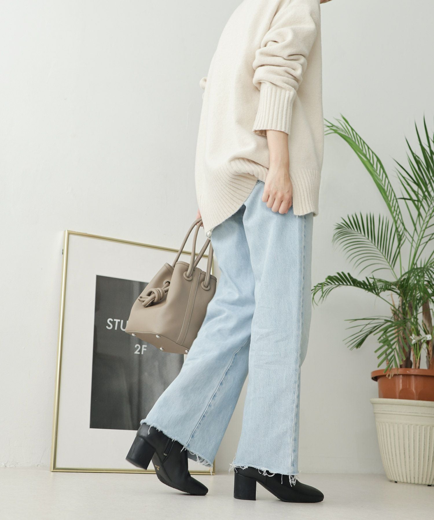 インナーファーであったかスクエアトゥチャンキーヒールショートブーツ