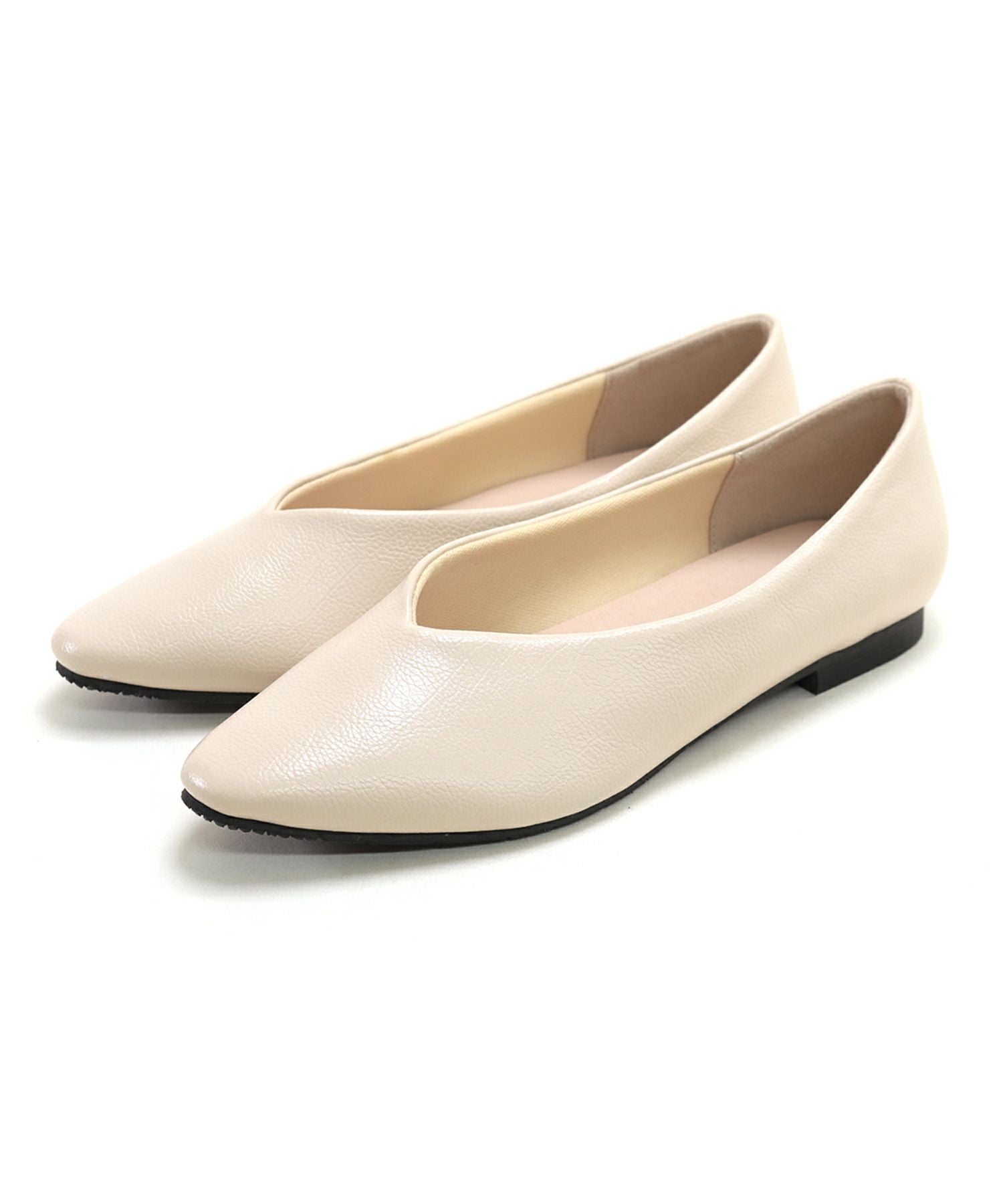 生活防水対応Vカットフラットレインパンプス/オールウェザーパンプス/晴雨兼用 一部4月中旬入荷予定