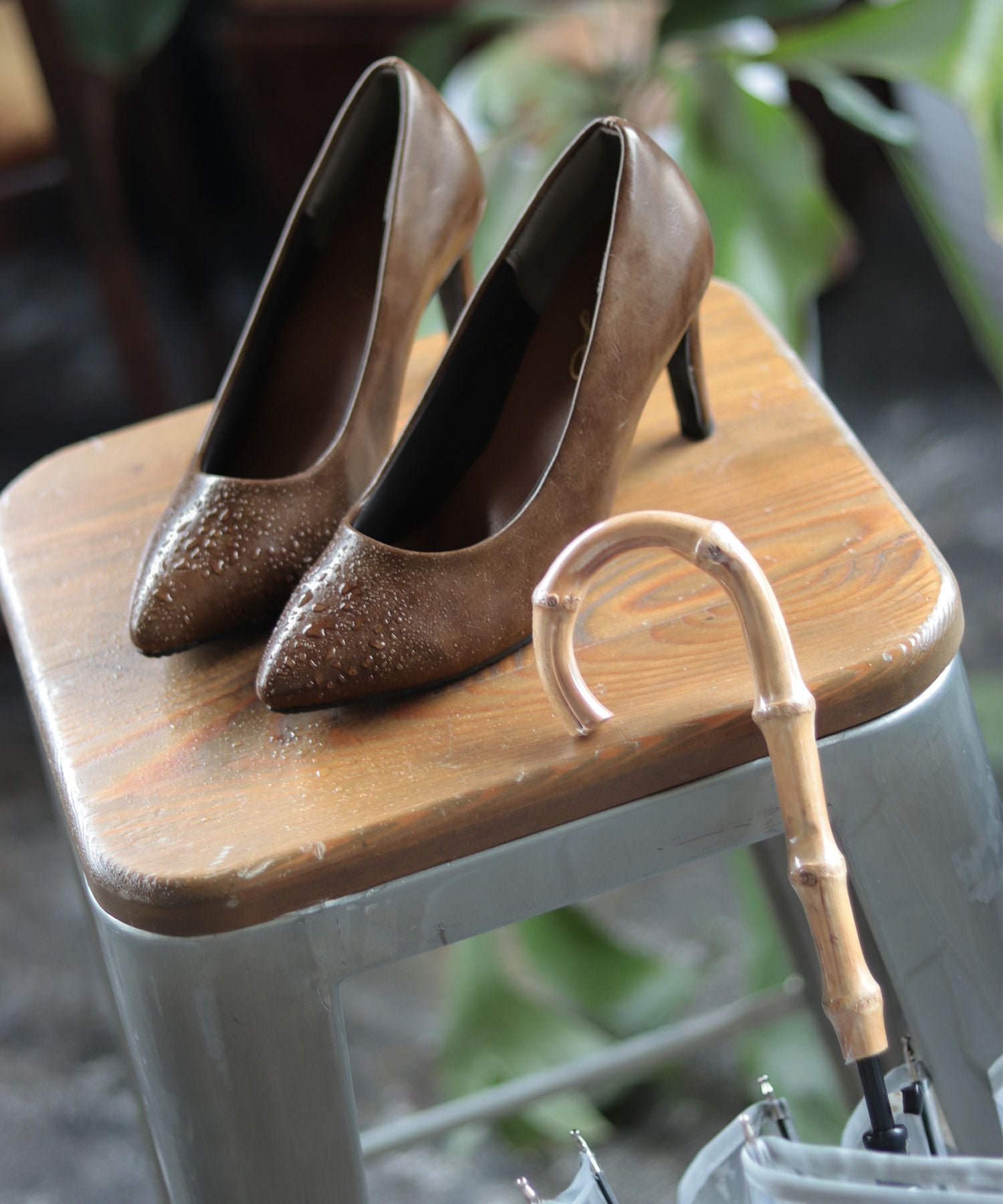 生活防水対応&削れにくいかかとゴム使用のレインパンプス/オールウェザーパンプス/晴雨兼用