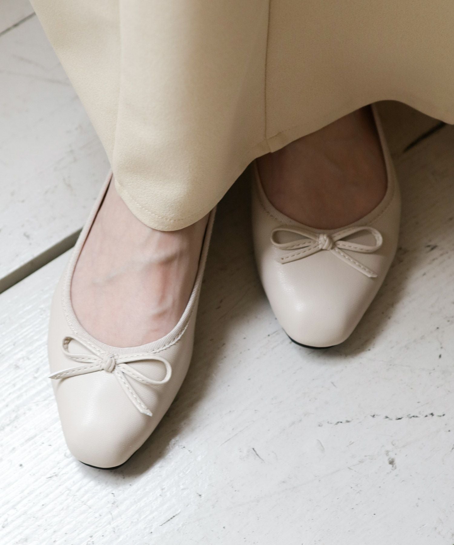 スクエアトゥバレエシューズ▲返品交換不可