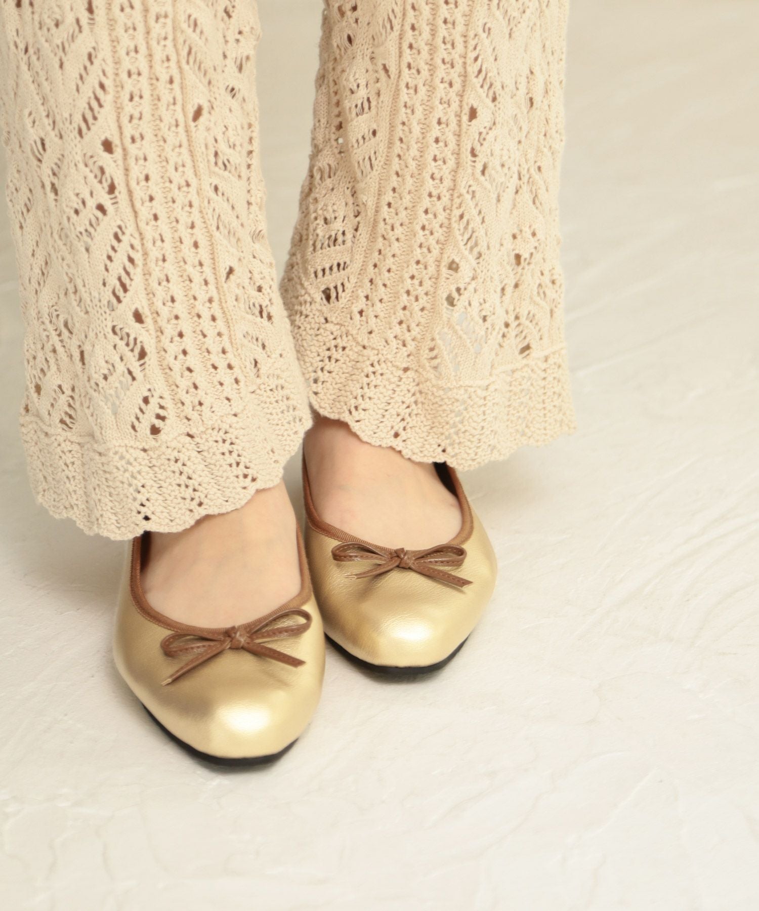 スクエアトゥバレエシューズ▲返品交換不可