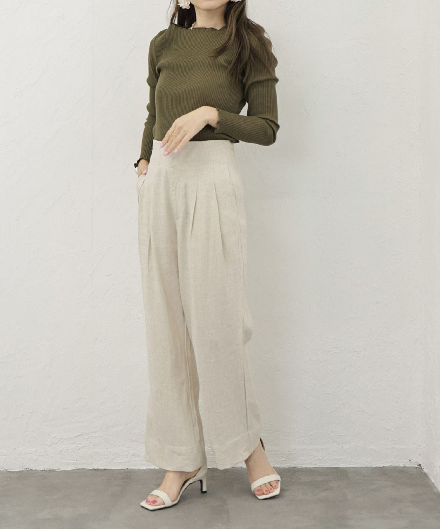 ストレートヒールアンクルストラップサンダル 一部3月末・4月下旬入荷予定