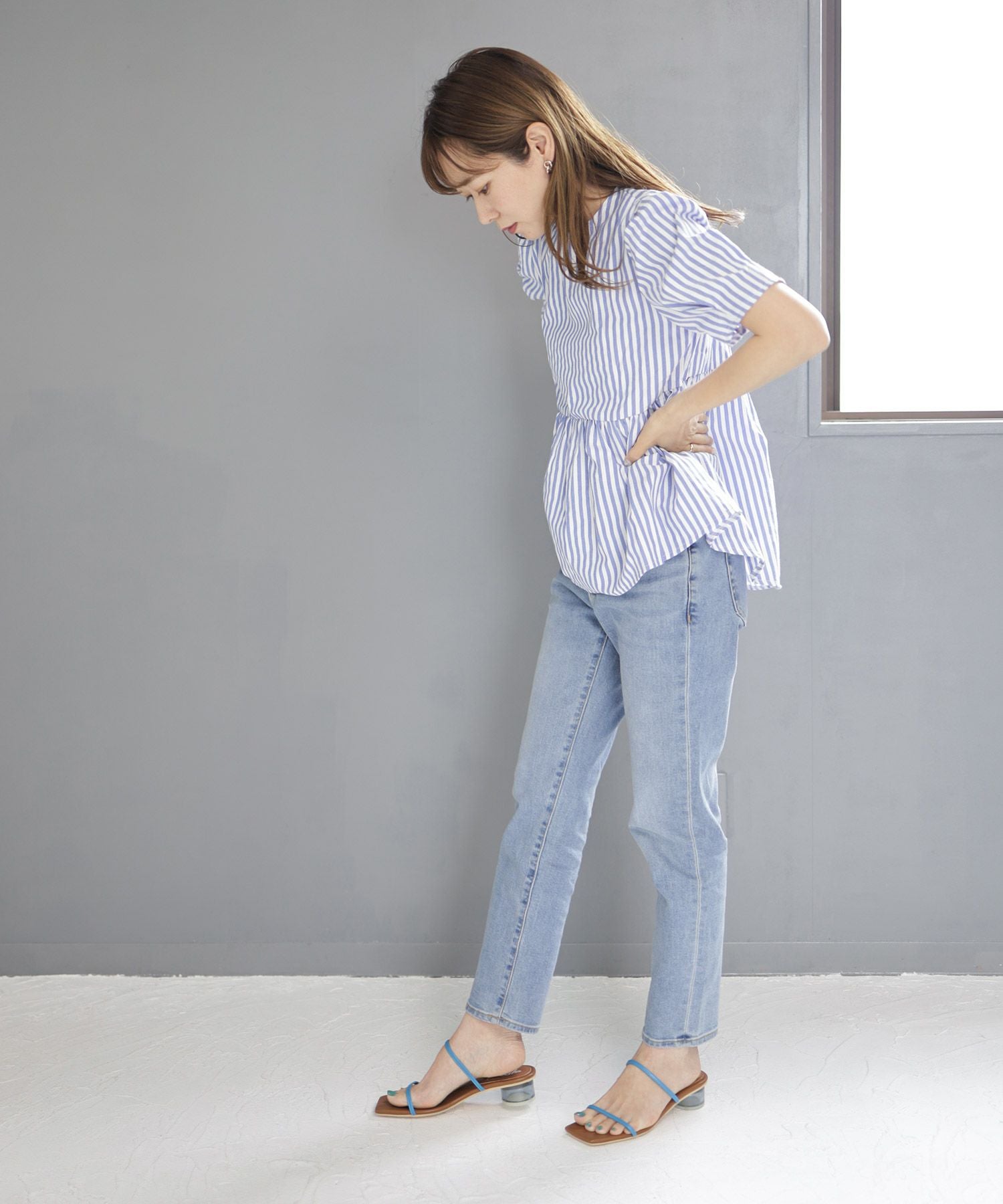 クリアヒールダブルストラップミュールサンダル▲返品交換不可