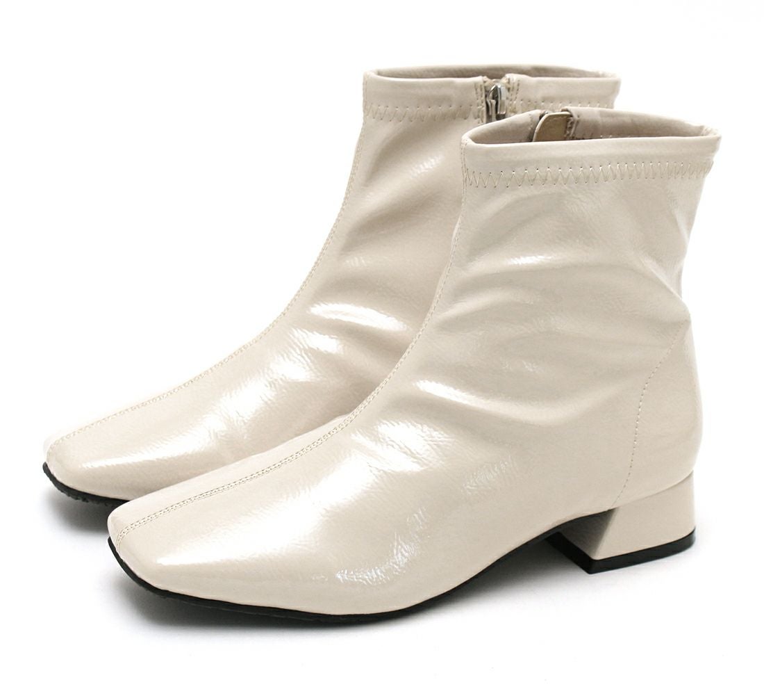 【4E幅広・大きいサイズ】スクエアトゥレインブーツ