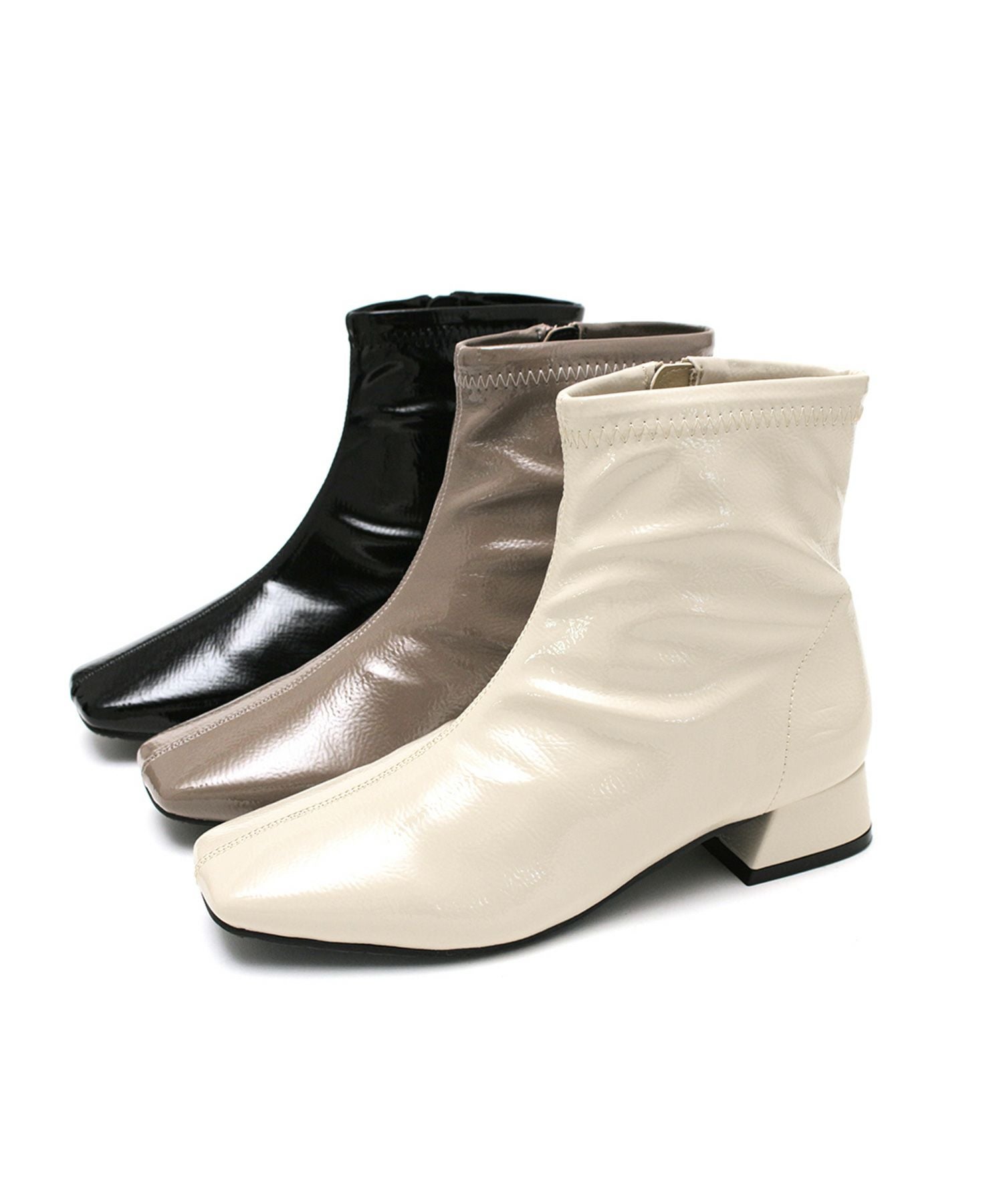 【4E幅広・大きいサイズ】スクエアトゥレインブーツ