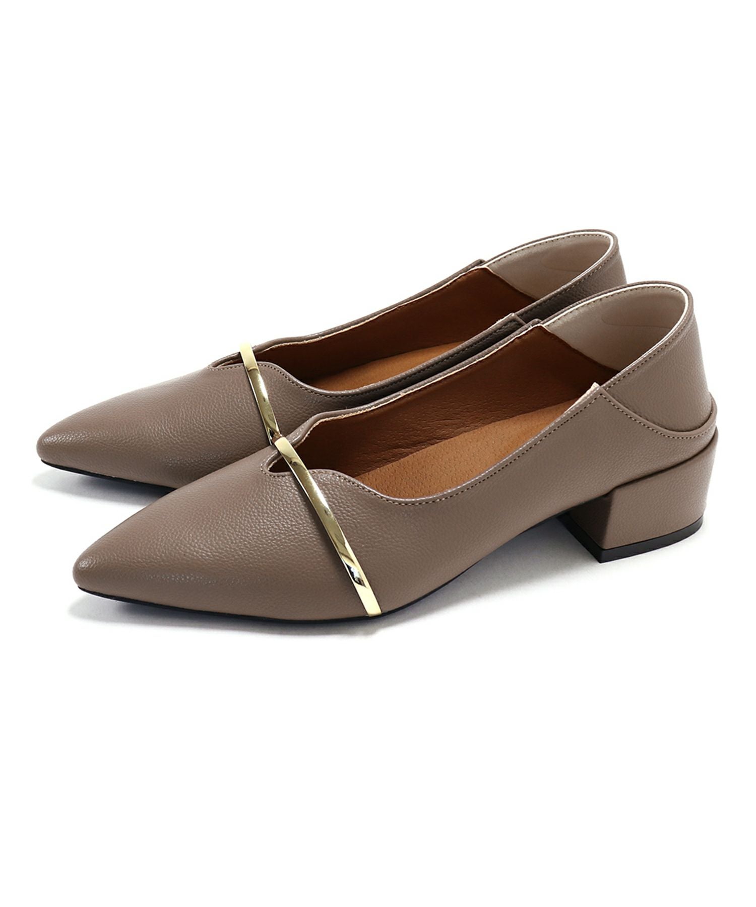 メタリックストラップバブーシュパンプス