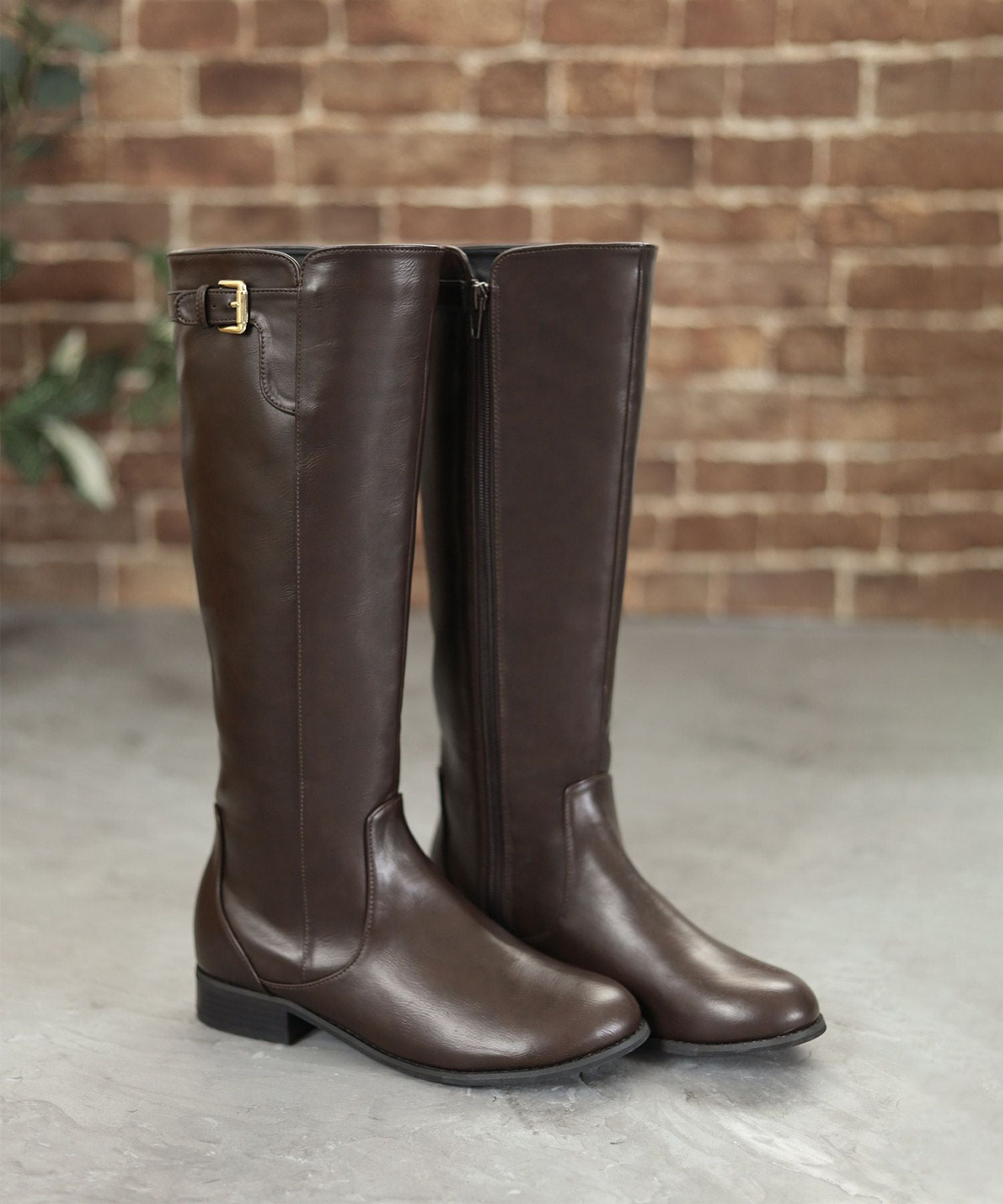 サイドベルトのジョッキーブーツ/ロングブーツ