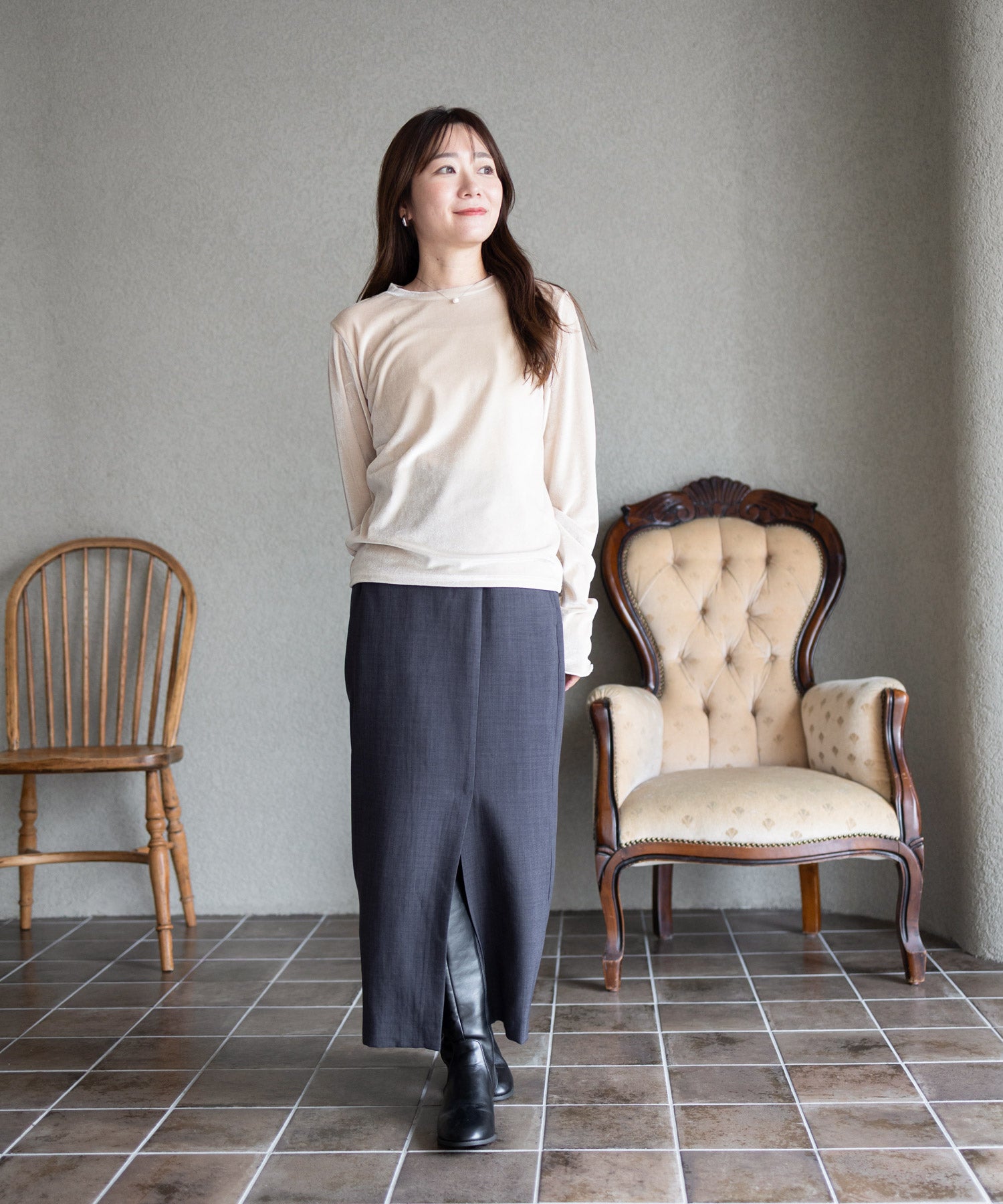 サイドベルトのジョッキーブーツ/ロングブーツ ▲返品不可