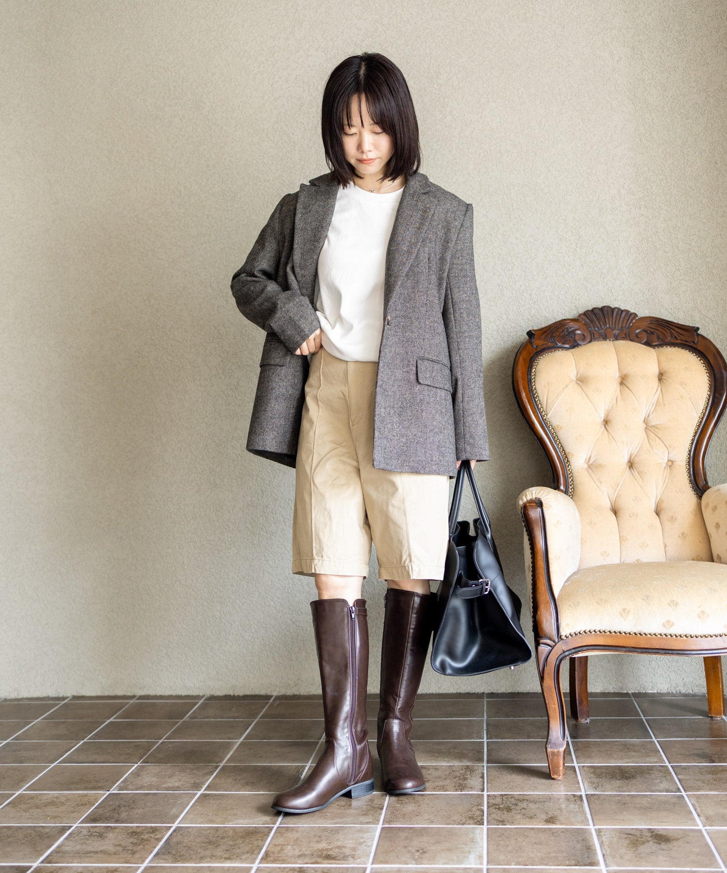 サイドベルトのジョッキーブーツ/ロングブーツ ▲返品不可
