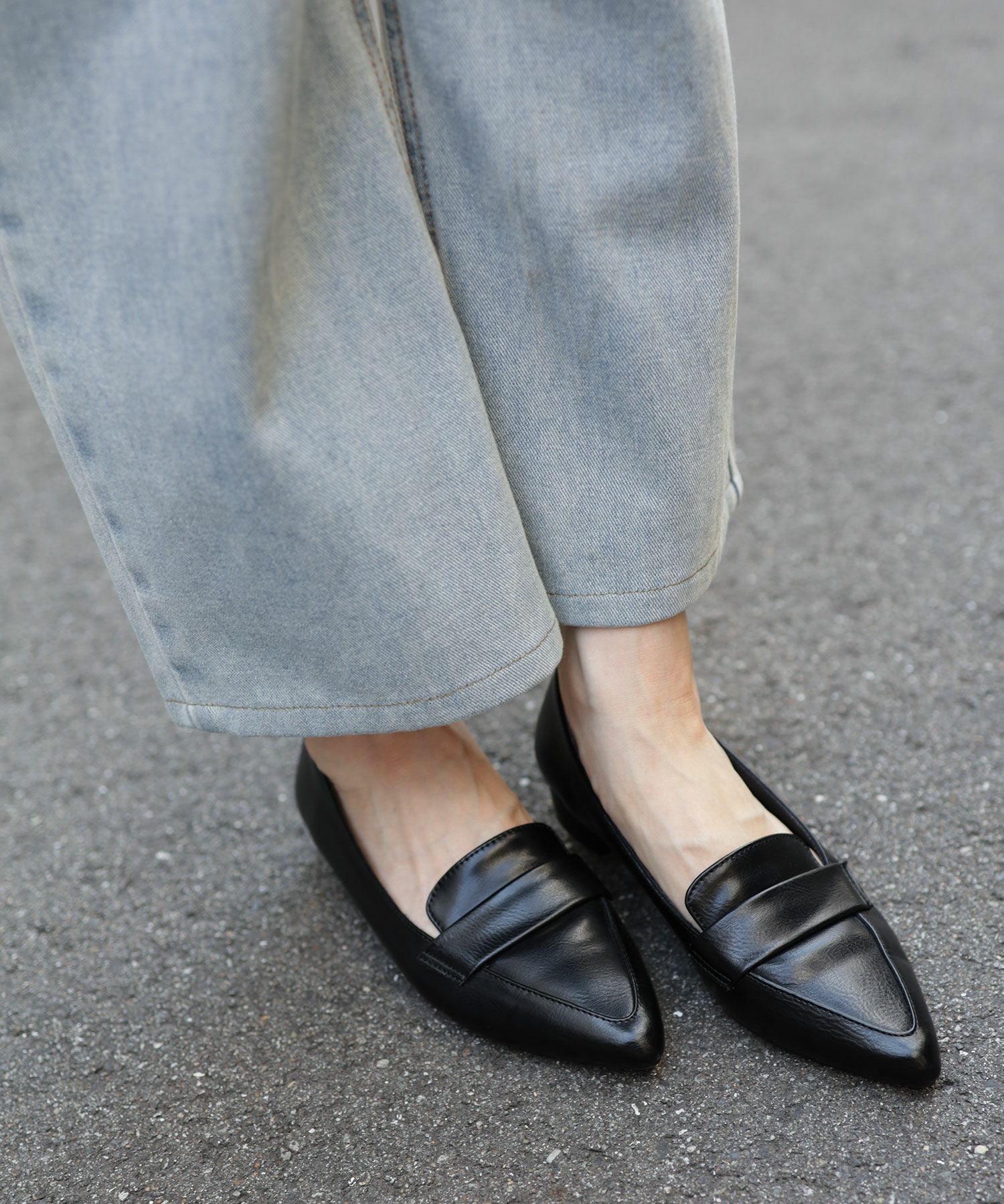 ポインテッドトゥローヒールローファーパンプス | SESTO(セスト