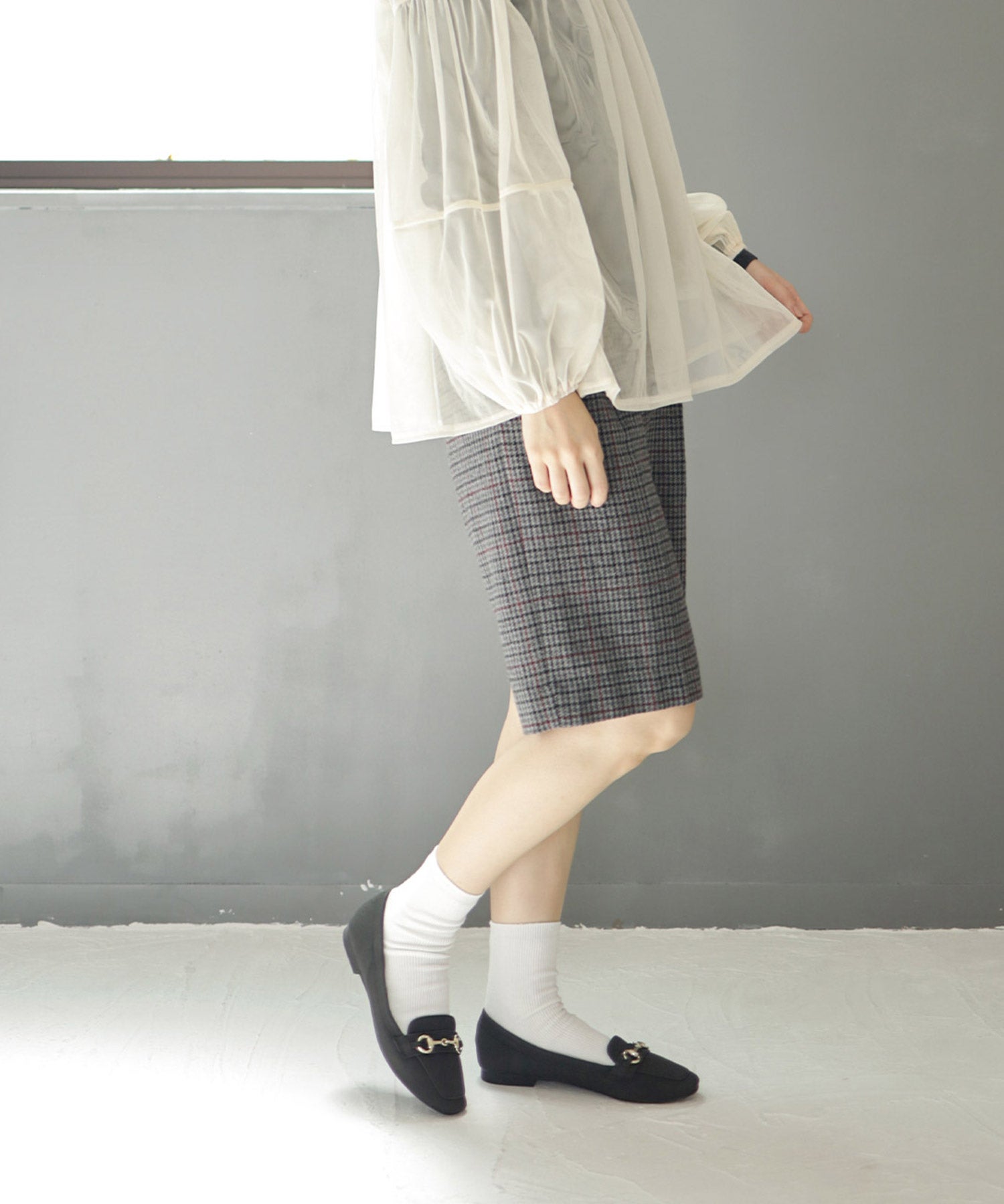 ビット付きスクエアトゥローファーパンプス▲返品不可