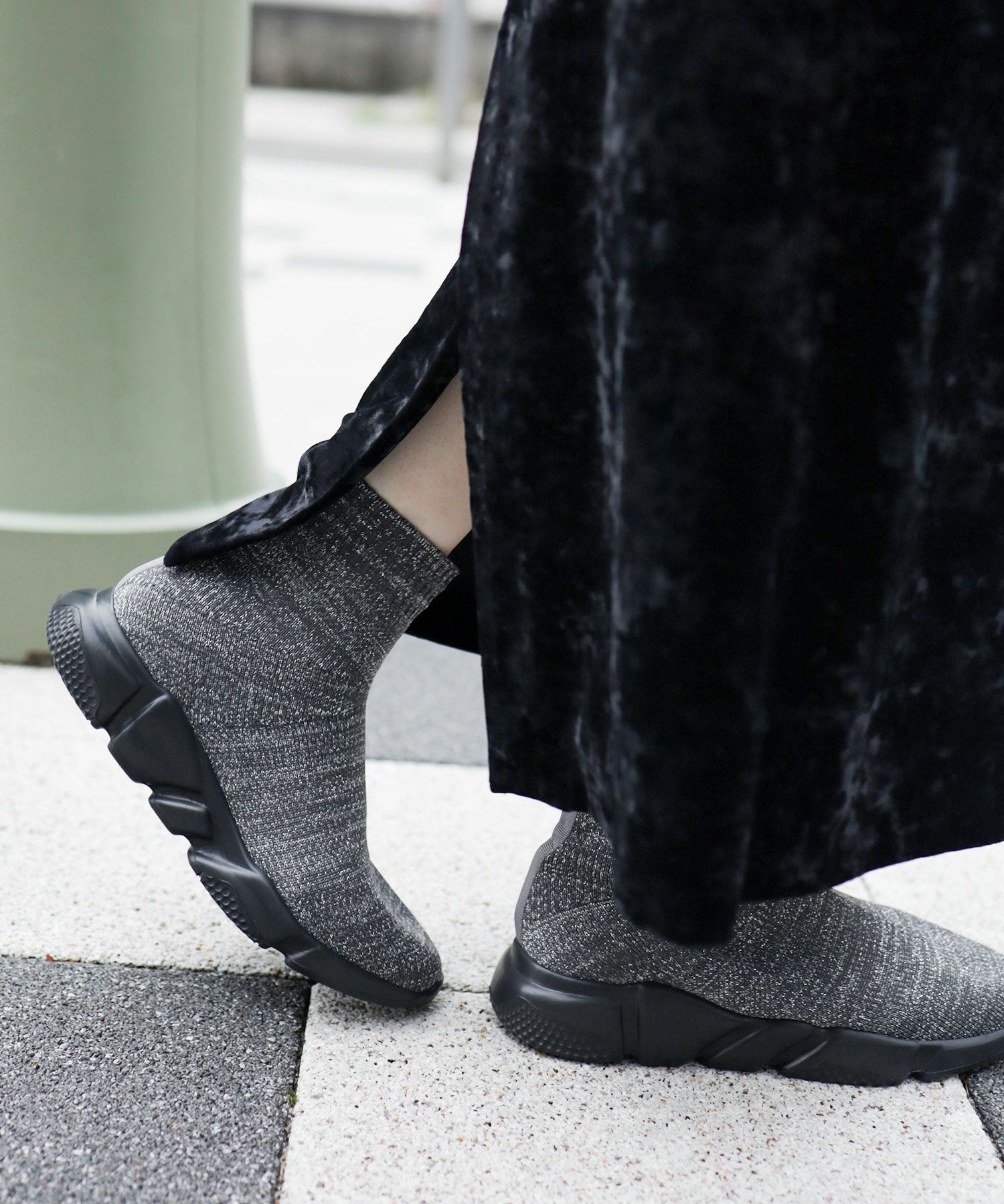 スポーティースニーカーソックスブーツ▲返品交換不可