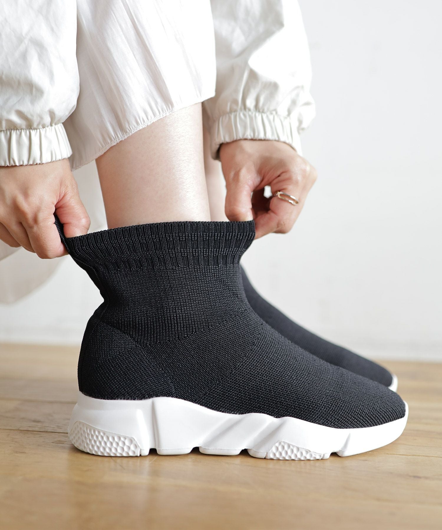 スポーティースニーカーソックスブーツ▲返品交換不可