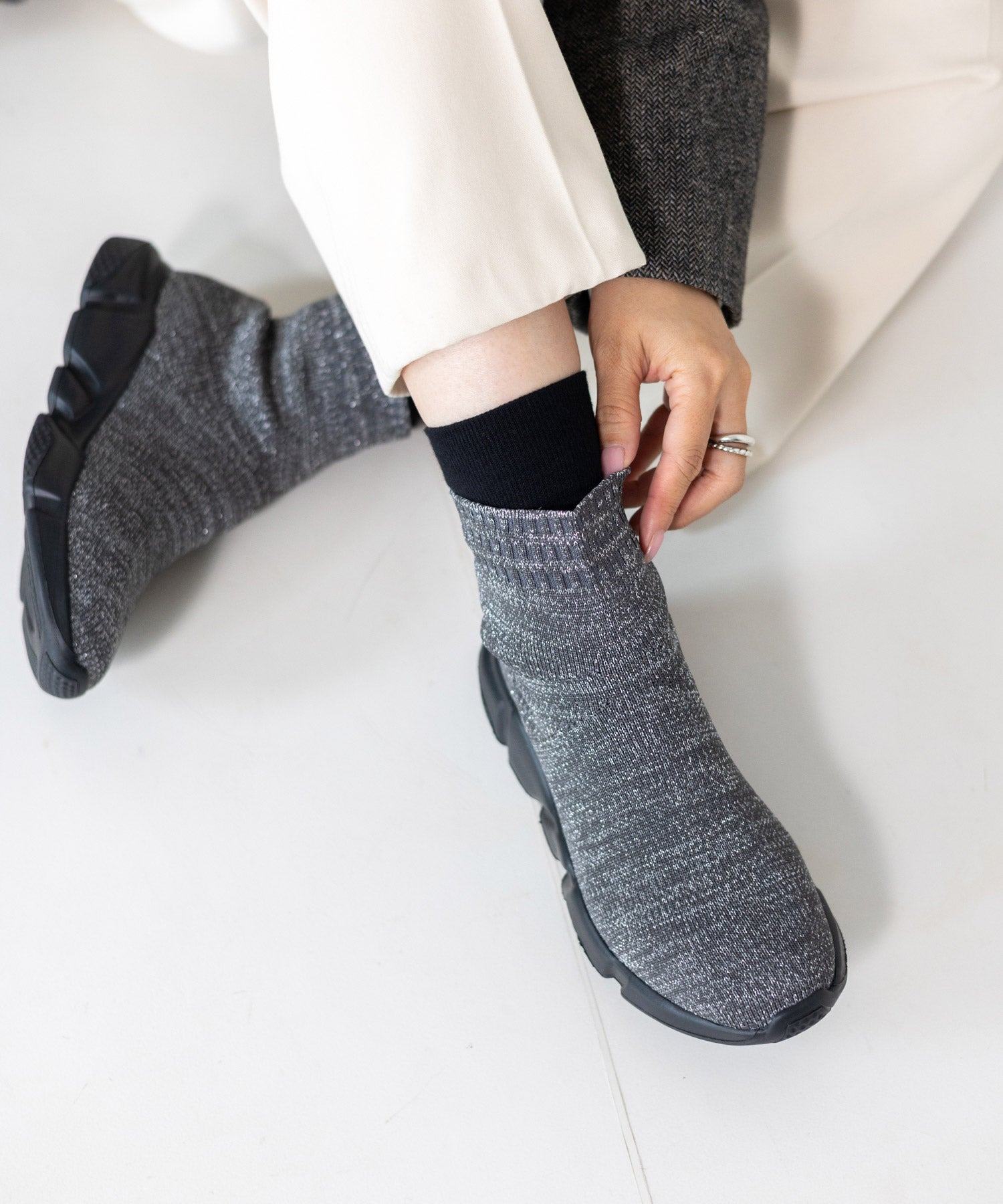  JEANS ソックスブーツ ショートブーツ スポーティースニーカーソックスブーツ △返品交換不可 | SESTO(セスト