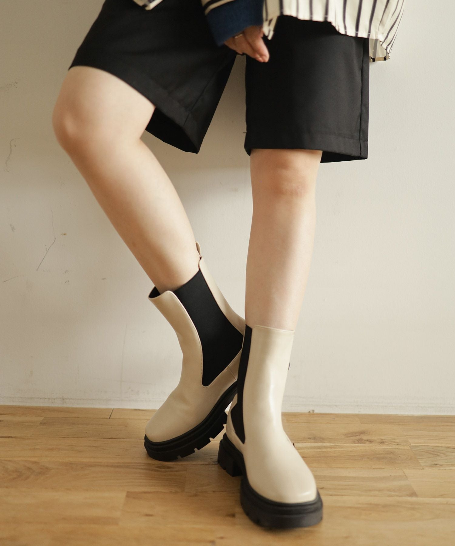 ボリュームソールサイドゴアショートブーツ△返品不可 | SESTO(セスト