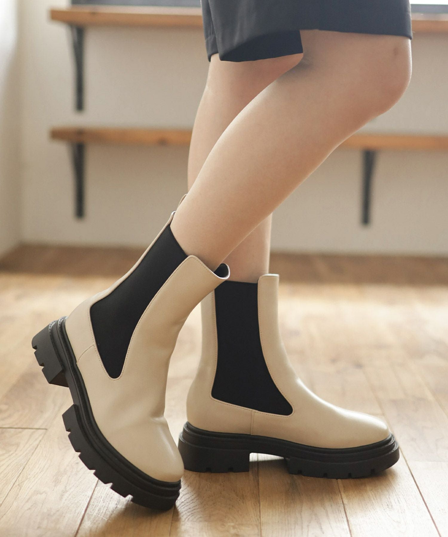 ボリュームソールサイドゴアショートブーツ△返品不可 | SESTO(セスト