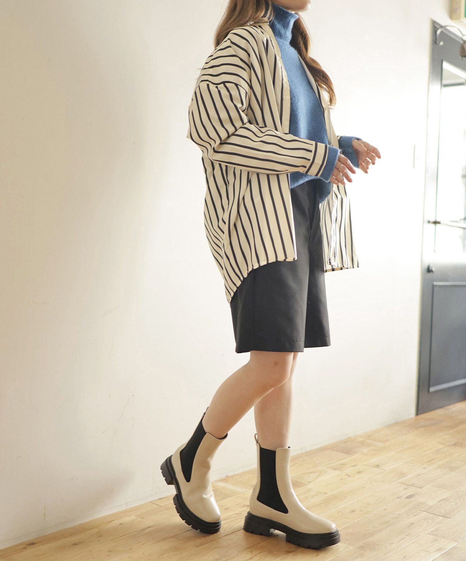 ボリュームソールサイドゴアショートブーツ▲返品不可